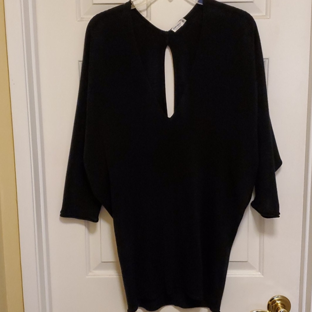 Glam Souls Black V-neck Sweater/Mini Sweater Dress